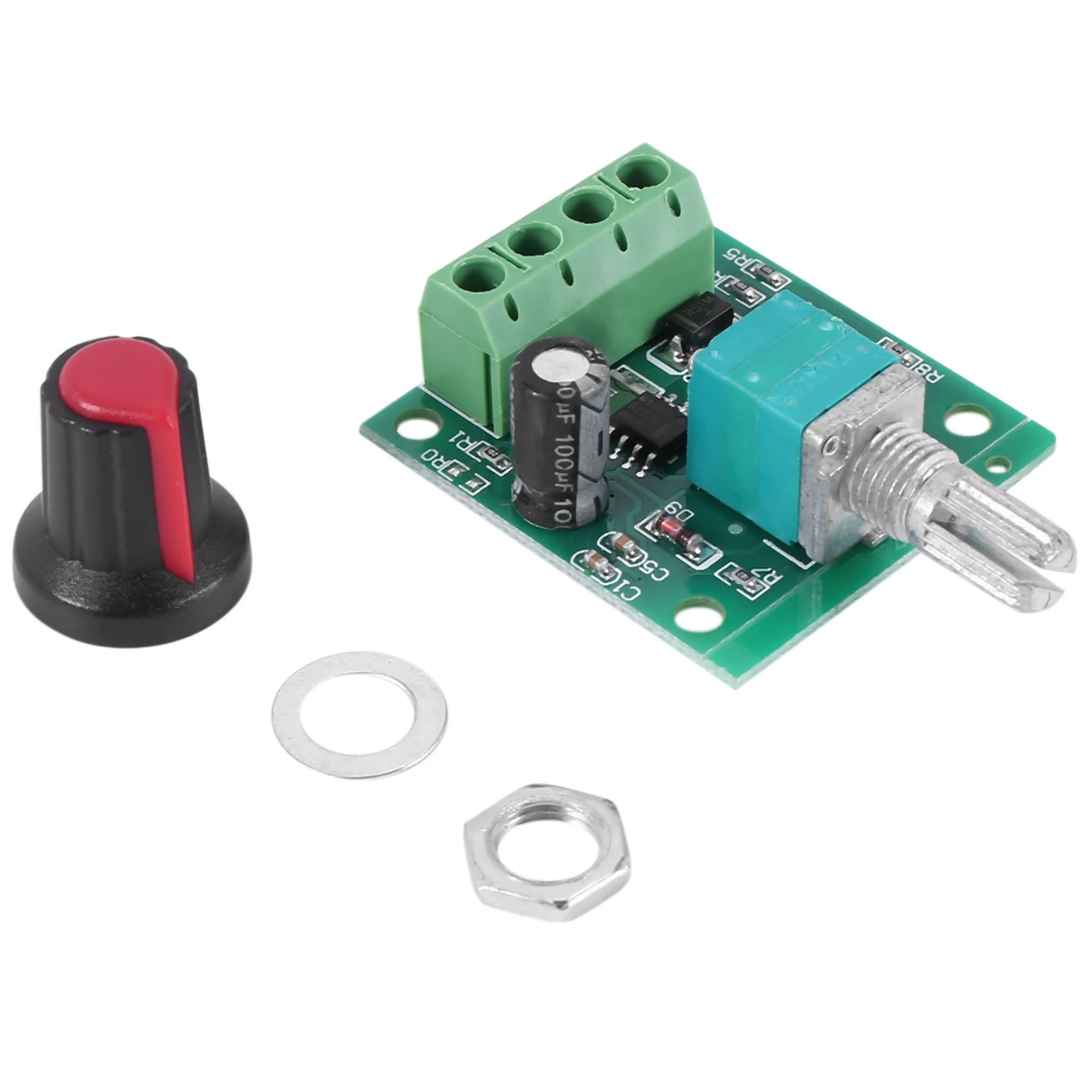 

Low Voltage DC PWM Motor Speed Controller Module 1.8V 3V-5V-6V 12V 2AT98C