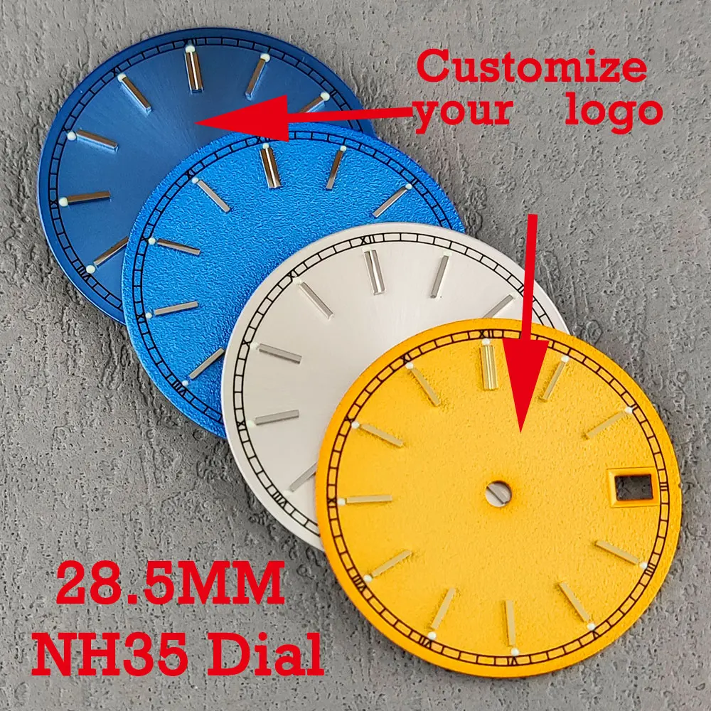 

NH35 28.5mm dial DIY striped surface Single calendar surface Mechanical watch replacement accessory NH35 / NH36 movement