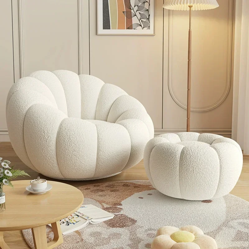 

mNordic Teddy Living Room Chair Wool Velvet Fabric Modern Luxury Single Seater Sofa Accent Lounge Chairs Lazy Armchair l
