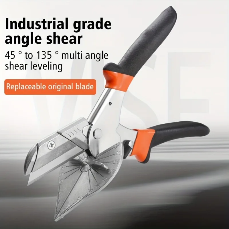 1Pc Angle Shear 45-135 Degree Miter Cutter Hand Shear Mitre Scissor Siding Wire Duct Cutter PVC PE Plastic Pipe Hose Scissor Cut