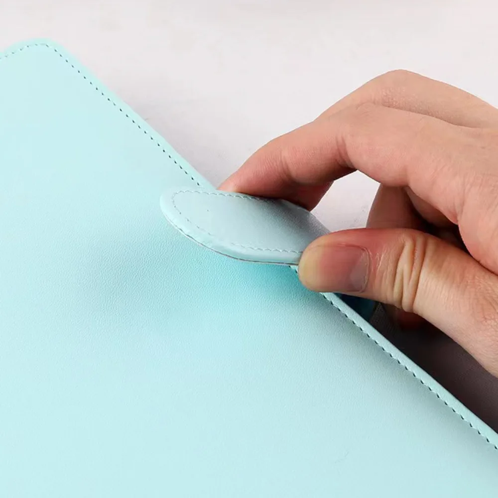 

PU Leather A5/A6 Binder Notebook Cover Macaroon Color Refillable Loose Leaf Notebook Cover 6 Ring Binder with Pen Loop
