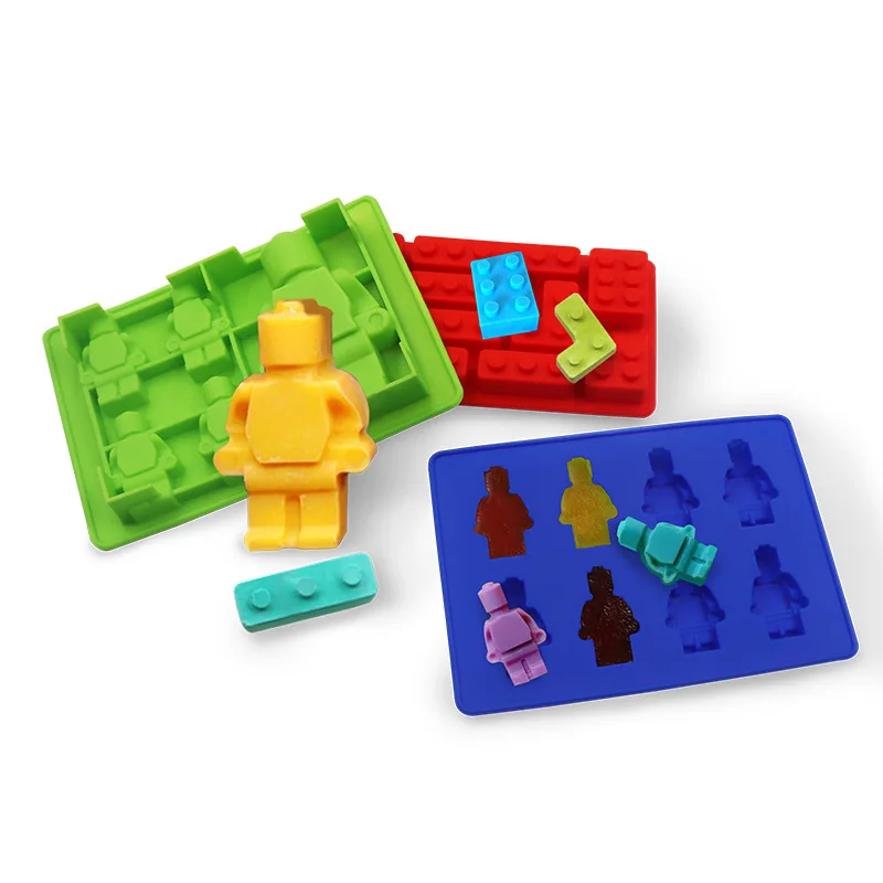 Robot Ice Cube Tray Silicone Mold Candy Moulds Chocolate Moulds For Kids Party and Baking Minifigure Building Block Mold Themes