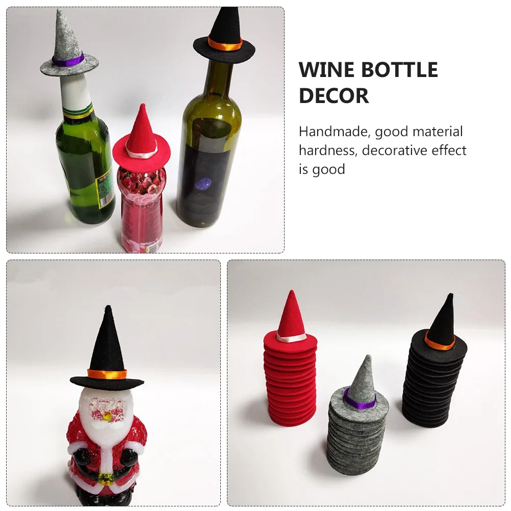 

9pcs Hat Decorative Bottle Toppers Halloween Craft Supplies Cover Table Decor Handmade Accessories