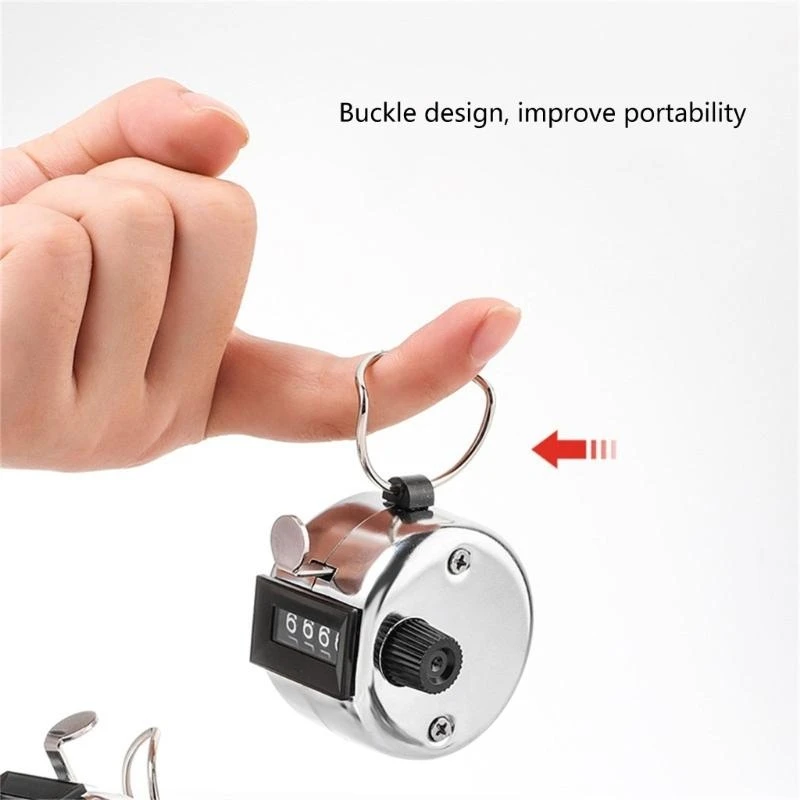 652F Counter Clickers 4-Digit Number Count Handheld Mechanical Counters Clickers Pitches Counter for Coaching Knitting People