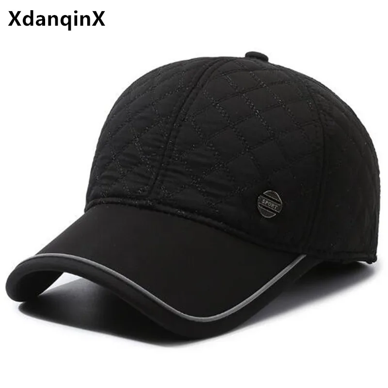 

Autumn Winter Men's Caps Warm Baseball Cap Thickened Coldproof Earmuff Hats Elderly Cold Resistant Ear Protection Hat Riding Hat