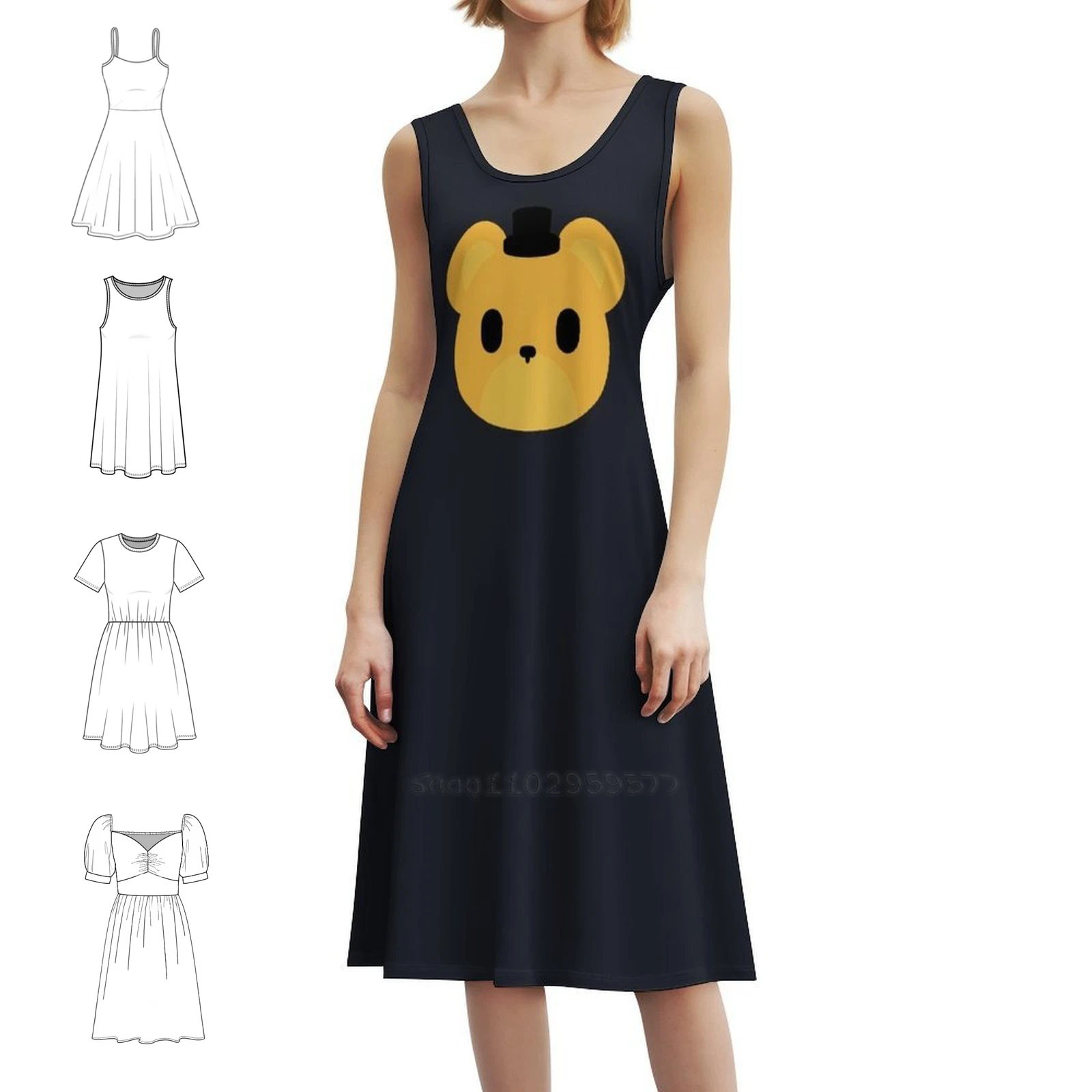 

Fnaf Golden женская уличная одежда вечернее платье модная клубная одежда с принтом для женщин Fnaf Security Breach Monty Chica Foxy женская