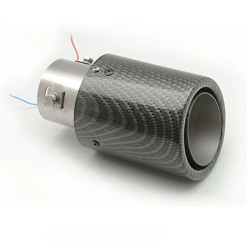 

Car carbon fiber tail throat Scorpio exhaust pipe muffler LED colorful light stainless steel tail mouth tail light mute