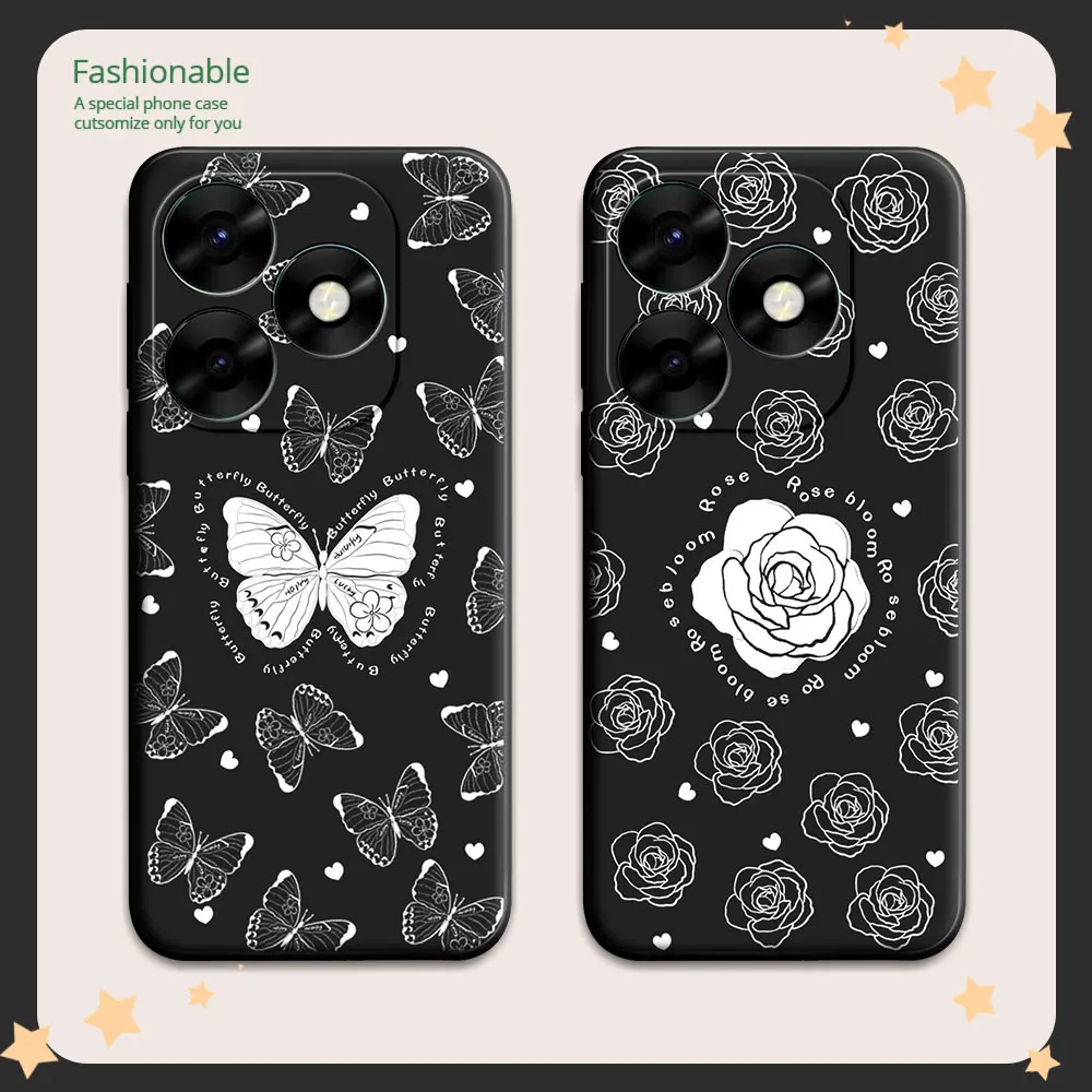 For Itel S23 Plus S17 S16 Case Soft Silicone Phone Cases For ItelS23 Sunflower Butterfly Cute Cartoon Cover For Itel S17 Fundas