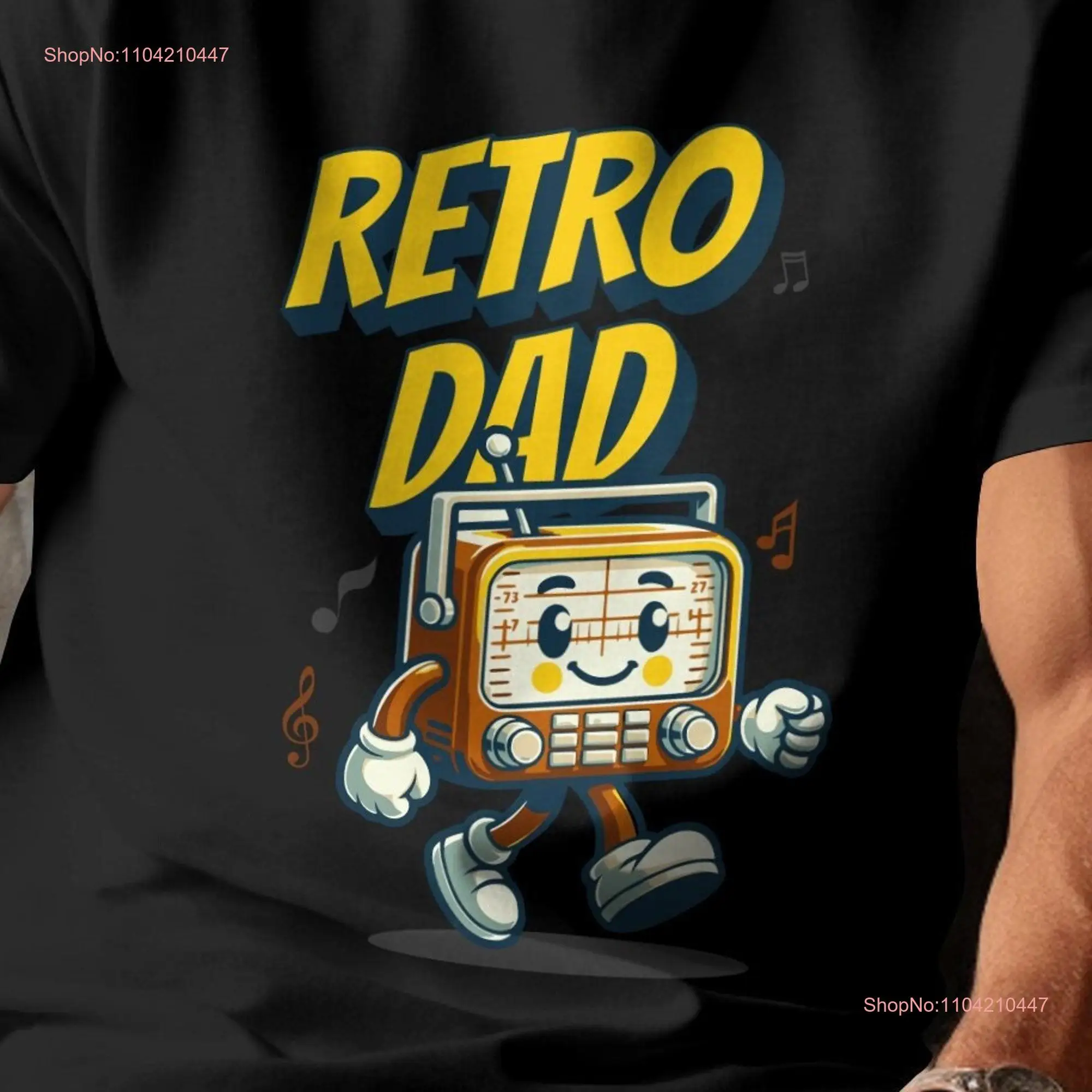 Retro Dad T Shirt Vintage Radio Cool Father's Day Old School Music Lover Unique Men's Casual Wear Nostalgic 80s