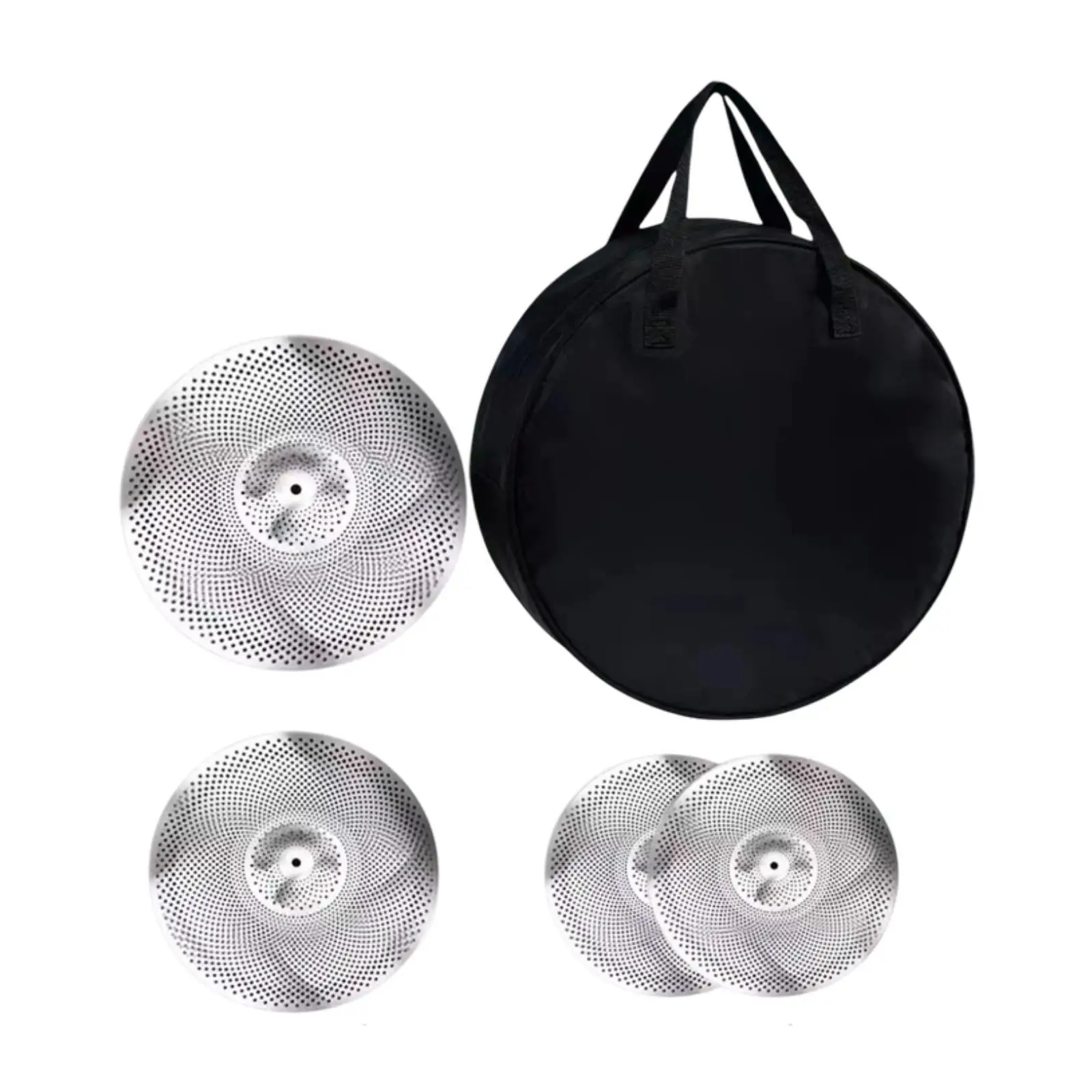 

4 Pieces Low Volume Cymbals Drum Accessories Alloy Sturdy Replacement Parts Drum Cymbals for Music Room Drummer Practicing Stage