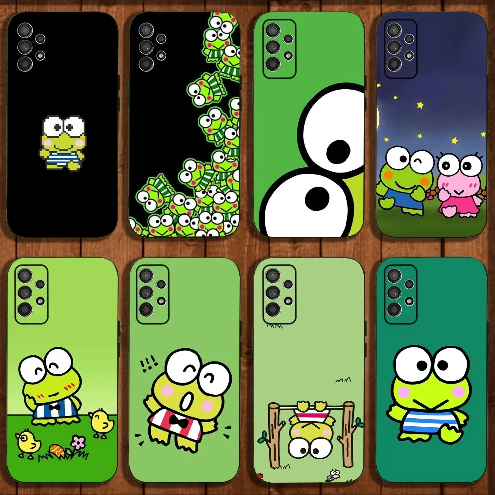 Cute K-Kero K-Keroppi Frog Phone Case For Samsung Galaxy A13,A21s,A22,A31,A32,A52,A53,A71,A80,A91 Soft Black Cover