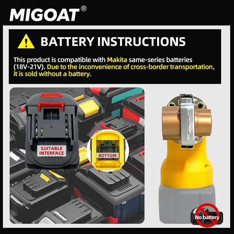 MIGOAT Digital Hot Melter, Precision Temperature Control Welding Machine, PPR Pipe Installation Tool for Makita 20V Battery