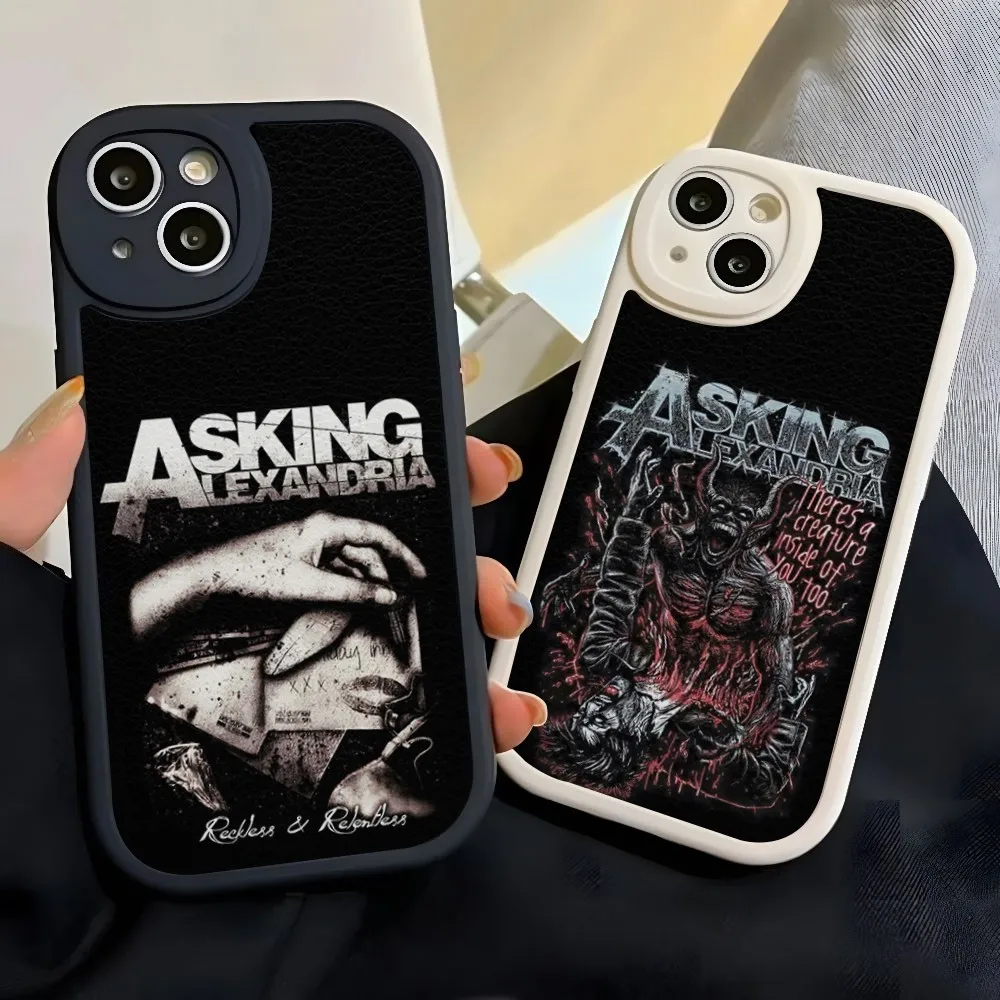 Music Asking Alexandria Rock N Roll Phone Case For Iphone 15 14 Pro Max 13 12 11 Mini X Xr Xs 8 7 Puls Lambskin Silicone Cover