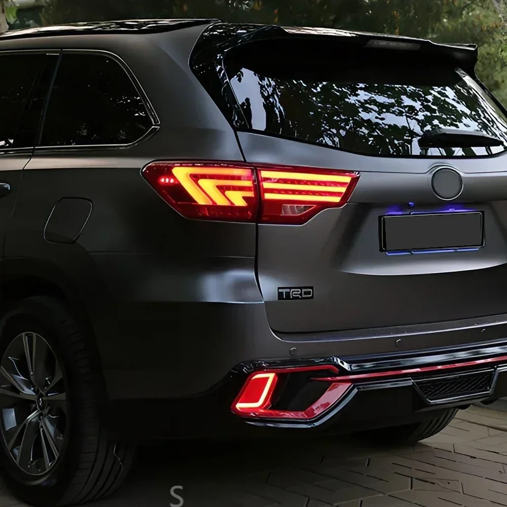 المصابيح الخلفية للسيارات لتويوتا هايلاندر 2015-2021 LED مجموعة المصابيح الخلفية للسيارة ترقية لكزس نمط الديناميكي بدوره الملحقات