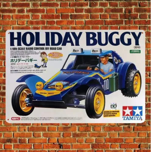 Metal Poster Rc Car Wall Deco Tin Sign Plaque Tamiya Holiday Buggy Boxart