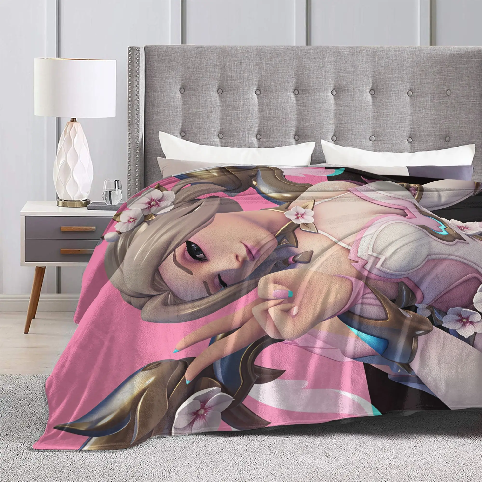 Overwatch الرحمة البطانيات لينة الدافئة رقيق أفخم الفراش يلقي ل الأريكة السرير نزهة الفانيلا المفرش غطاء السرير #3