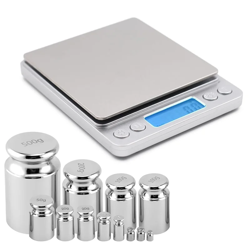 Pesas de calibración AT51-Steel, kit de pesas de calibración de báscula con caja de almacenamiento