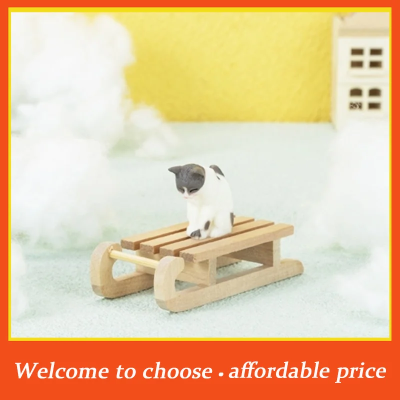 

Play House Toy DIY Coloring Sled 1pc new 1:12 Dollhouse Miniature Wooden Sleigh Sled Christmas Scene Decor