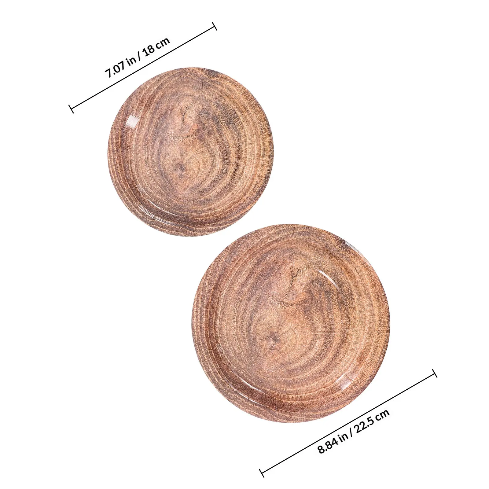 20Pcs Wood Grain Paper Plate Rustic Disposable Party Dinner Camping Serving Paper Plate Rustic Looking Thanksgiving Food Tray