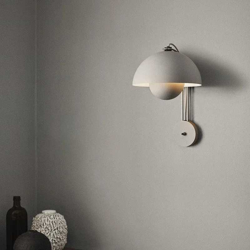 

Nordic Creative Mushroom LED Wall Light White Green Chrome Gloss Home Decoration Bar Bedroom Light Attic Atmosphere Wall Light