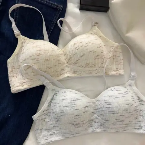 브라렛 코튼 부드러운 코튼 브래지어, 섹시한 레이스 브라렛 탑, 와이어 프리 란제리 푸시 업, 5 가지 색상