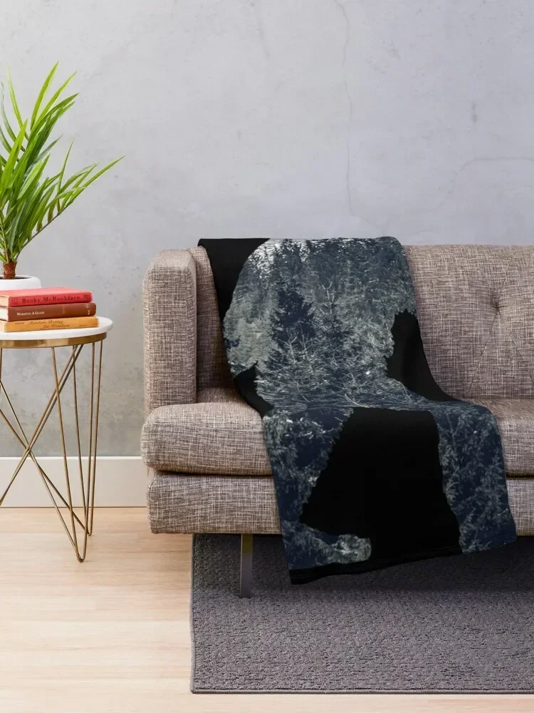 A Sasquatch Silhouette in The North Throw Blanket Sofa Throw Stuffeds Flannels For Decorative Sofa Nap Blankets