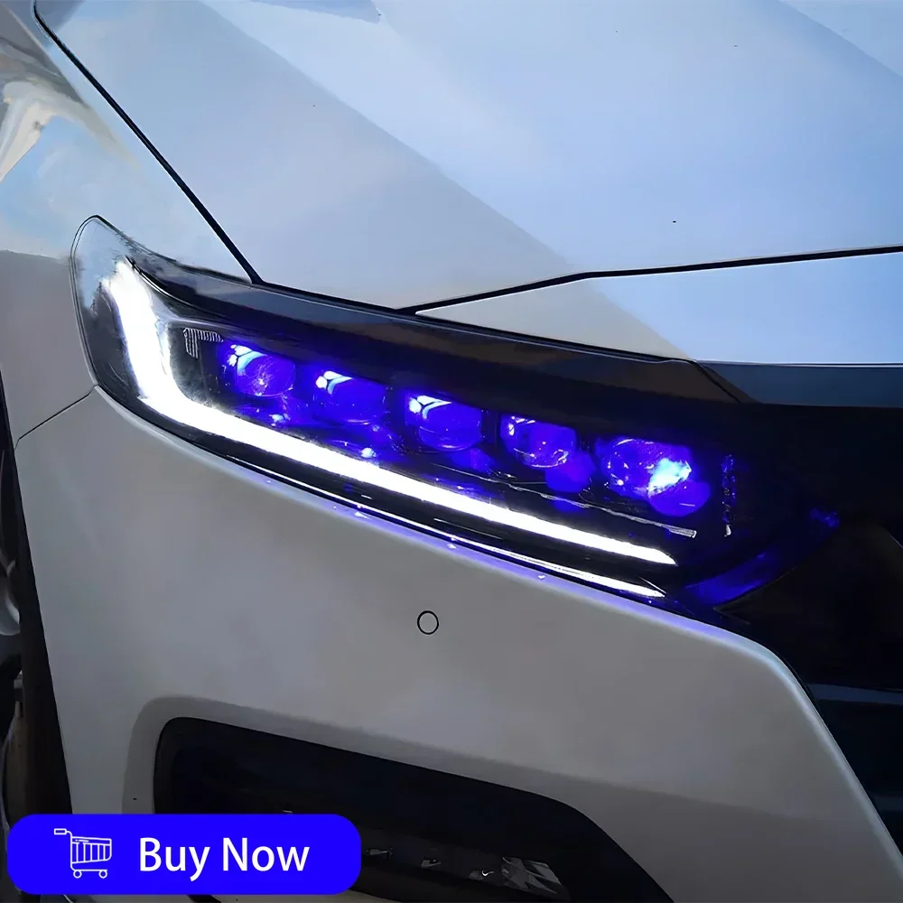 

Для Honda Accord 10th 2018-2020 автомобильные передние фонари, обновленная светодиодная авто фара в сборе, пять линз проектора, аксессуары
