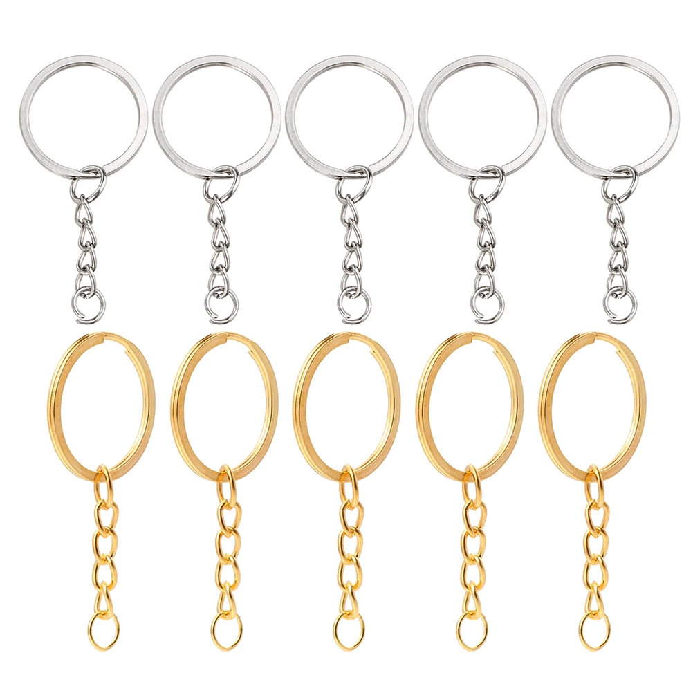 

40 pcs Keychains Accessories Kit DIY Supplies Bulk Rings Golden Silver 20 Each Practical Split Ring Jewelry Making