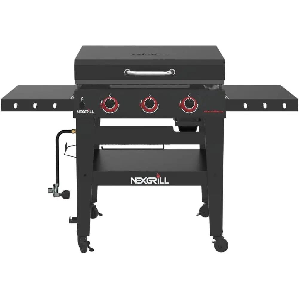 

Газовая гриль-плита на пропане с боковыми столиками, верхний гриль мощностью 45000 BTU, площадь 630 кв. футов. ВХОДЯЩИЕ В КОМПЛЕКТ. Зона для приготовления пищи, уличный гриль, черный