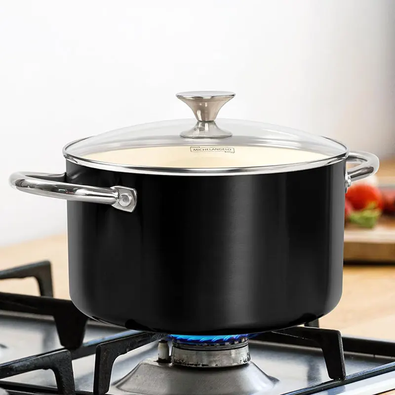 

6 Quart Induction Cooking Pot Soup Pot with Ceramic Coating Nonstick Kitchen Stock Pot Cooking Pot for Soups Stews Cream