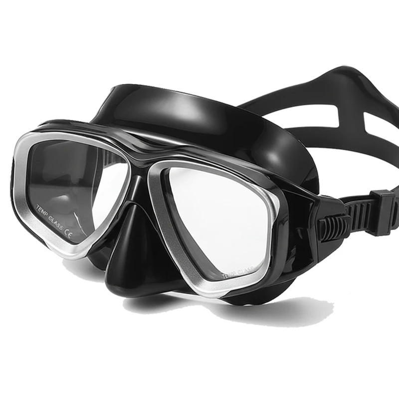 Tauchermaske für Erwachsene mit Myopie-Korrektur, gehärteten Glaslinsen und Antibeschlagspray für Speerfischerei-Ausrüstung, Schwimmtraining – Detail 4