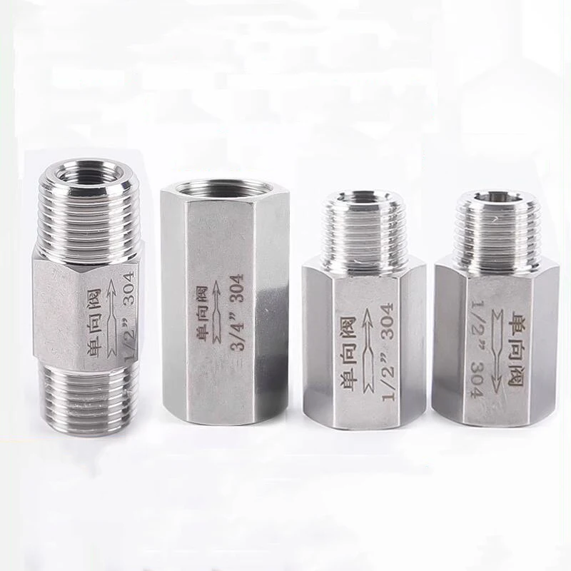 

1/8" 1/4" 3/8" 1/2" 3/4" 1" BSP NPT Female Male Thread 304 Stainless Steel Check Valve One Way Non-return Valve