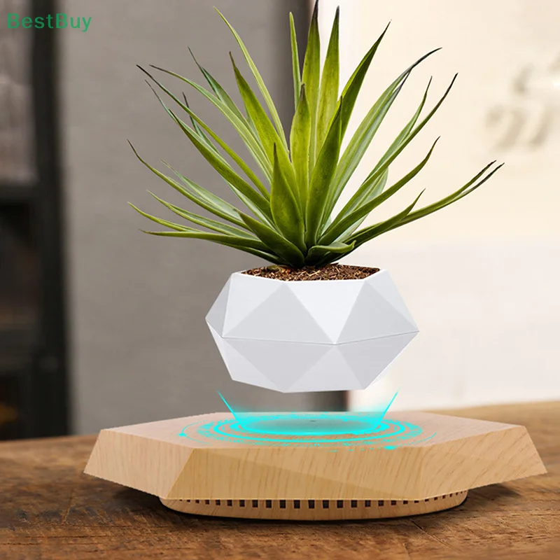 Levitating Air Bonsai Pot Rotation Flower Pot Planters Magnetic Suspension Floating Pot Potted Plant Home Without Plants