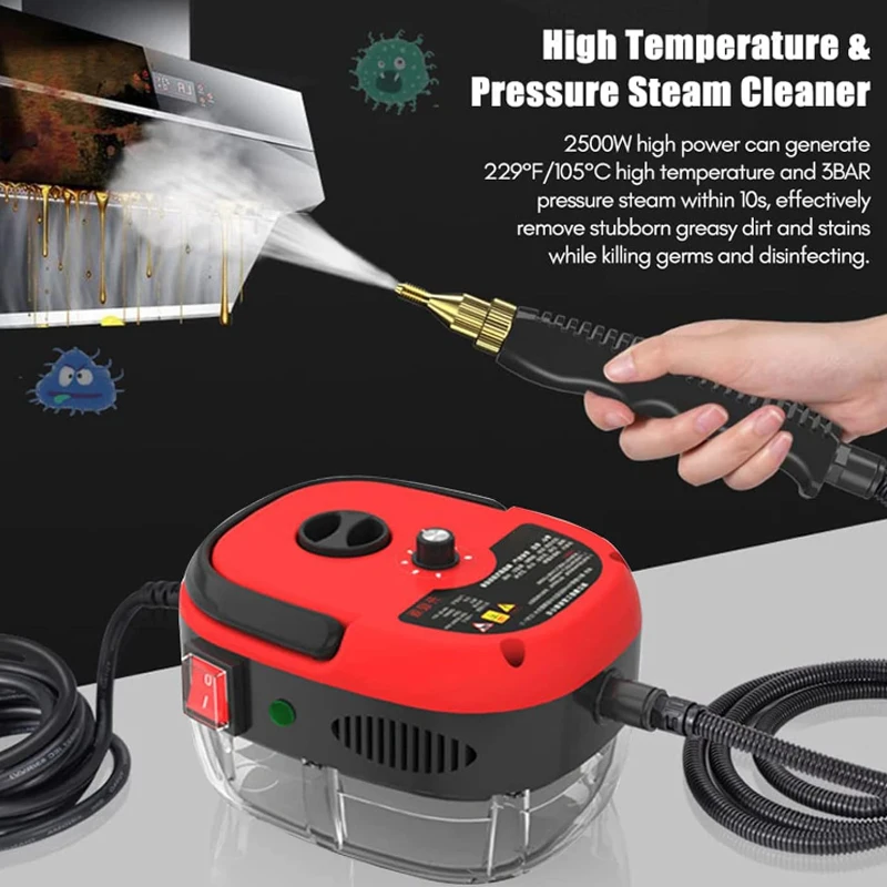 Hot Autumn Winter 2024 Pressurized Steam cleaner, 2500W handheld portable cleaner for cleaning sofas, cars, floors, etc