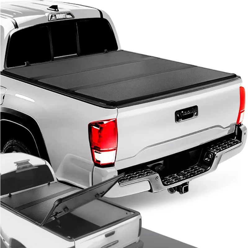 New Upgrade Truck Bed Top Hard Solid Tri-Fold Tonneau Cover Compatible with 05-15 Tacoma 5Ft Bed , TTC-HARD-054