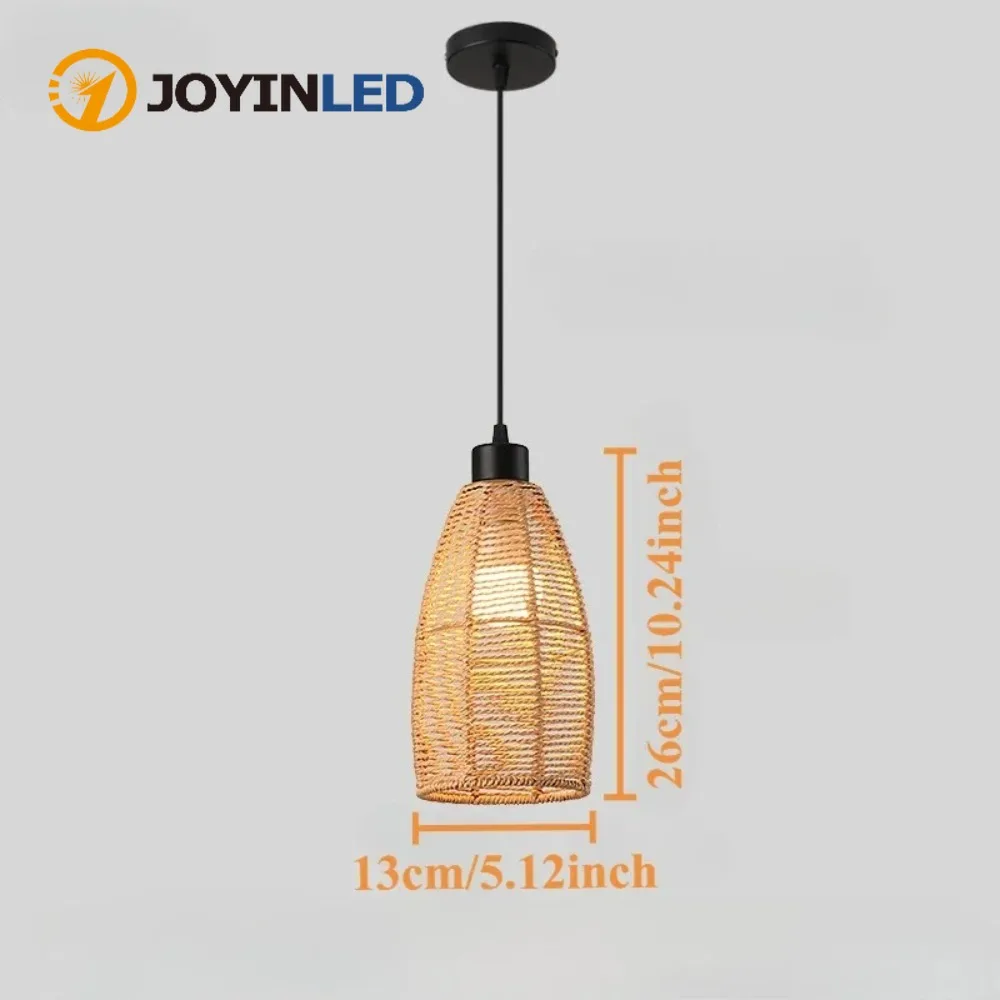 

Room Decor Chandeliers Imitation Hemp Rope Woven Pendant Lights Minimalist Lampshade Hanging Lamp Lighting Fixture Ceiling Light