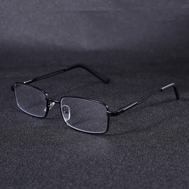 Vintage Quadratische Lesebrille Rahmen Metall Männer Mode Klassische Business Brillen Blau Licht Blockieren Klare Linse +75 + 125 + 2 – Detail 6