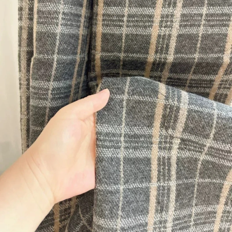 Retro British Wool Plaid Thickened Jacquard Blackout Curtains for Living Room Bedroom French Window Customized Finished Products