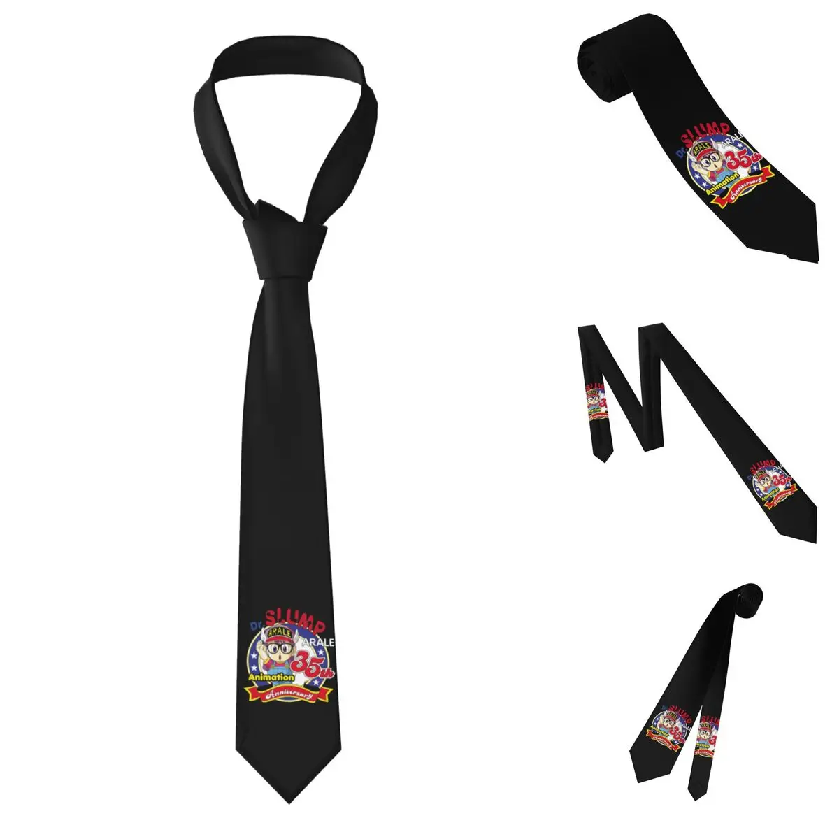 Cute Dr.Slump Robot Girl Arale Hoyoyo Necktie for Men Silk Polyester Slim Neck Ties Party Business Tie Classic Gravatas