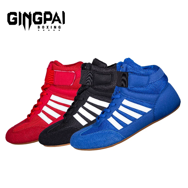 GINGPAI Wrestling Shoes Men female Fitness Boxing Shoes Mesh Breathable Luxury Boxing Shoes Men High Quality Wrestling Shoes