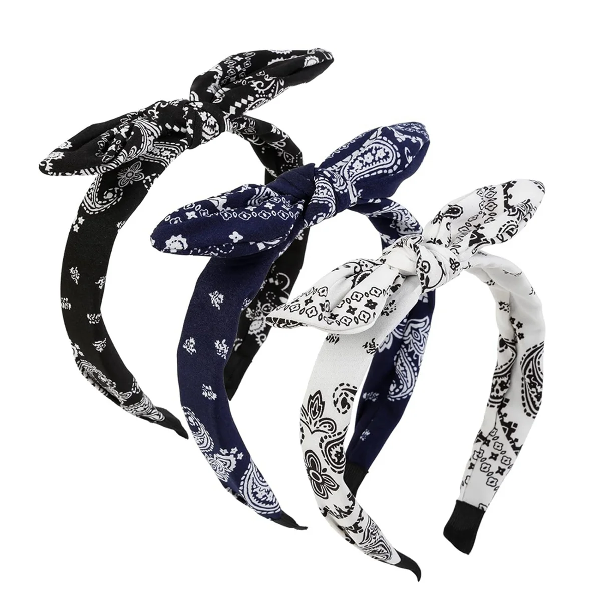 AOAO-Bow Headbands for Women Boho Bandana Headband for Women Hair Non Slip Cute Knotted Womens Bands