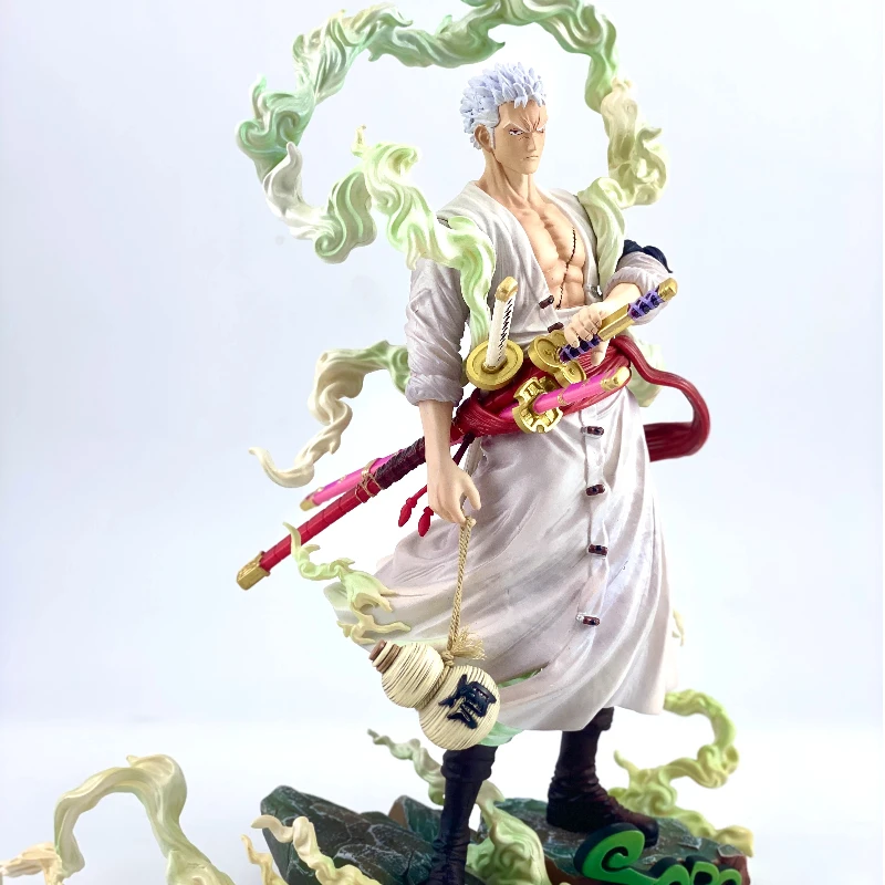 One Piece Roronoa Zoro Doppelköpfige Actionfigur Statische Statue Modell Anime-Zubehör PVC-Modell Spielzeug Sammlerstück Geschenk für Anime-Fans