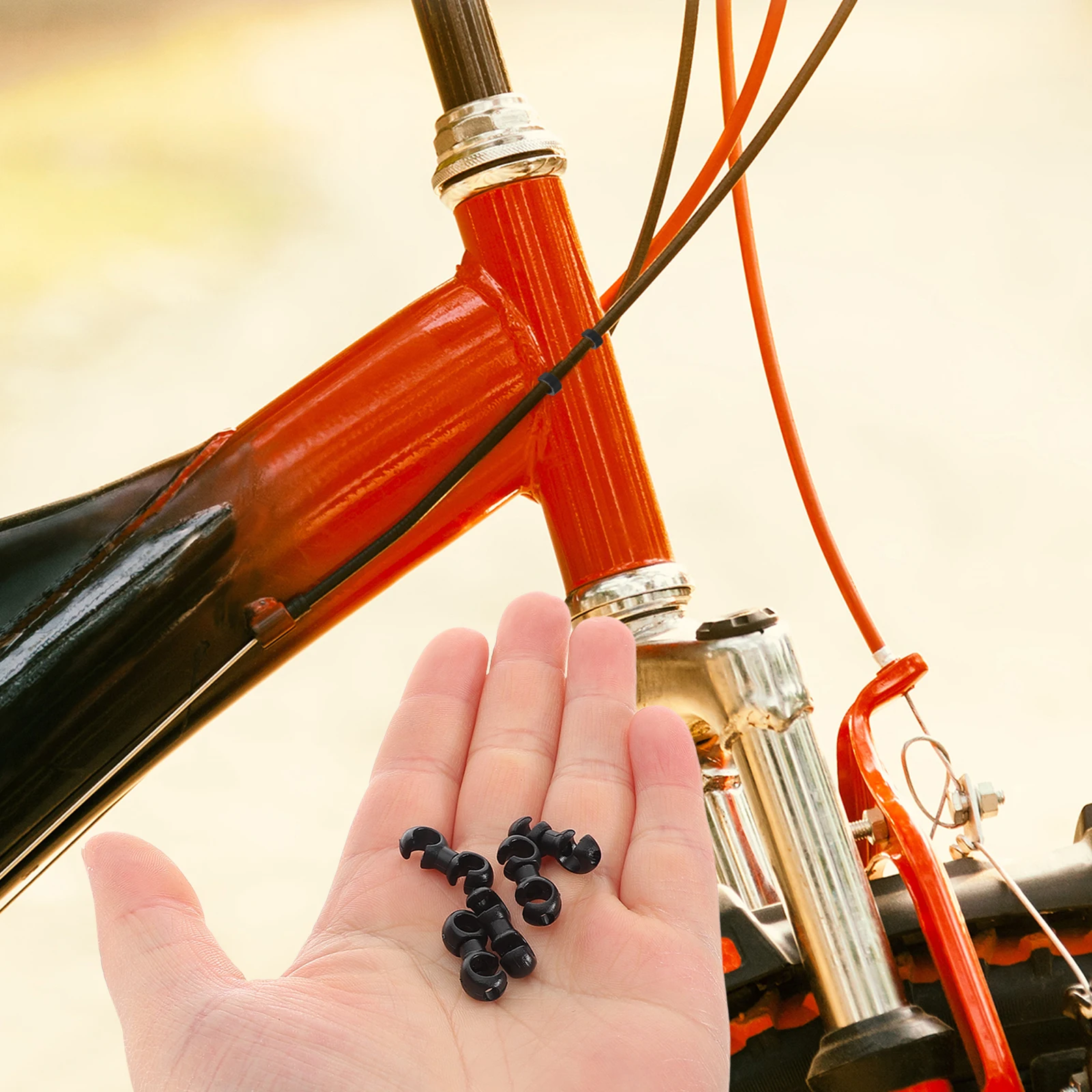 

10 PCS Bicycle Buckle Cable Clips Brake Parts and Tools Bike Shift Base Accessory