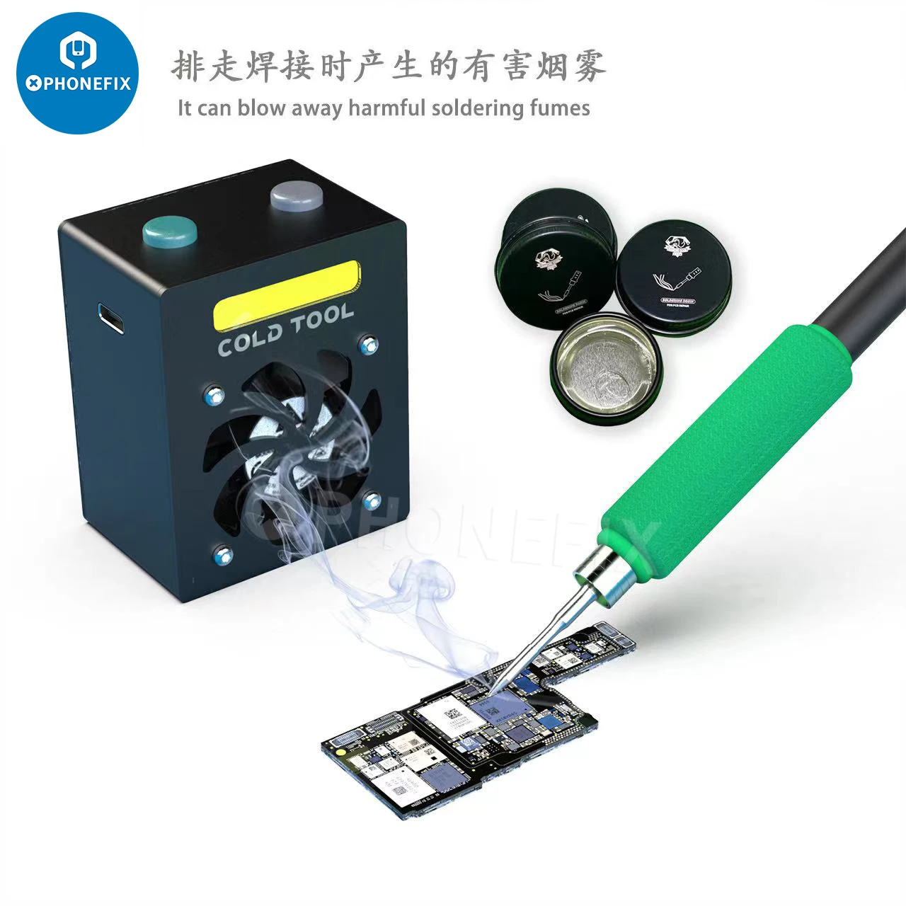 OSS พัดลมระบายความร้อน2UUL Mini ไอเสียพัดลม5V ประเภท-C USB แหล่งจ่ายไฟโทรศัพท์เมนบอร์ดซ่อมเชื่อม cooling Air Ejector พัดลม