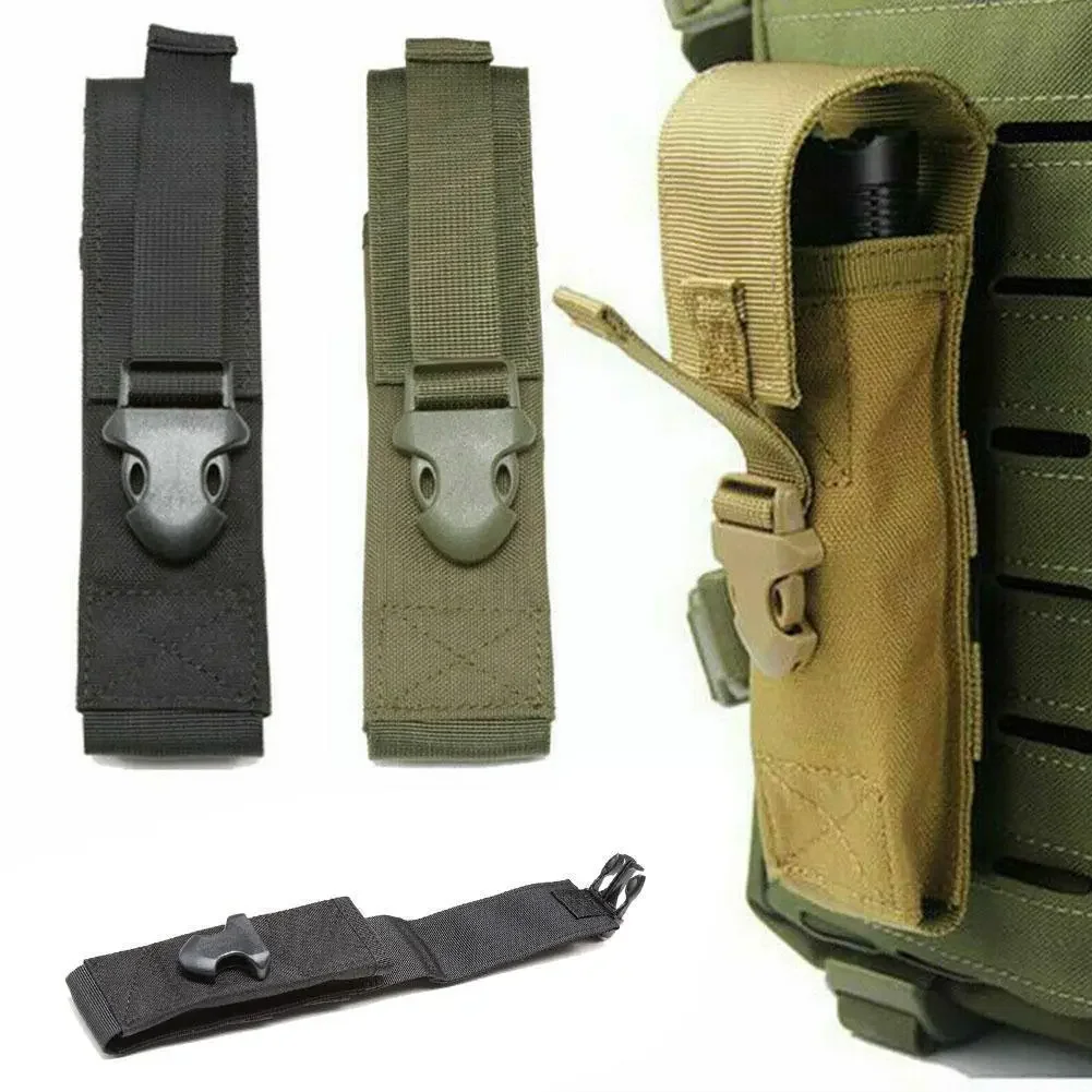 

Tactical Molle Flashlight Pouch LED Torch Holster Pack Waist Outdoor Tool Pack Camping Accessories Bag EDC V1C0