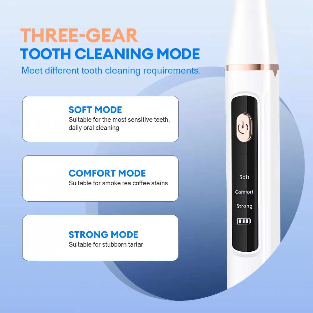 

Ultrasonic Oral Care Teeth Whitening Tooth Stain & Plaque Removal Products - Dental Plaque Cleaning for Oral Hygiene