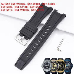 Strap for Casio G-Shock GST Series GST-210B GST-W300G S300G S110 W100 GST-W110 Men Resin Rubber Watch Band Bracelet Accessories