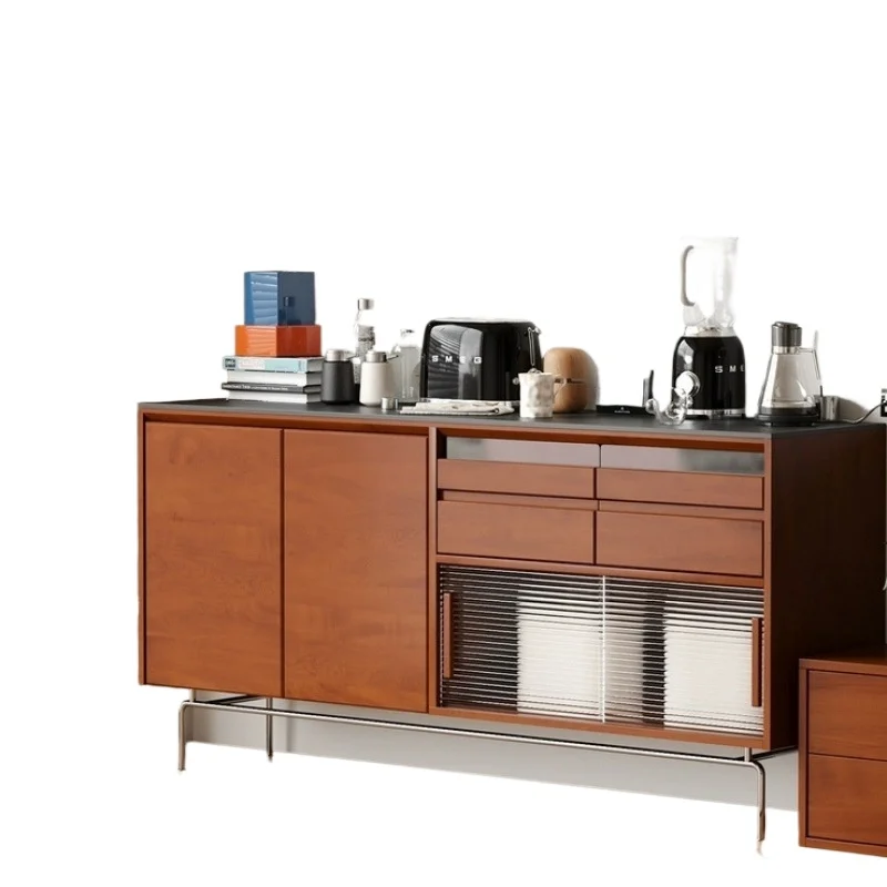 

Nordic solid wood, medieval side cabinet slate, long locker, Japanese-style advanced storage cabinet network