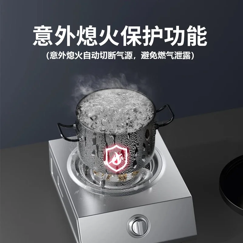 Portable Gas Stove with Single Burner, Stainless Steel Cooker for LPG/Natural Gas AD