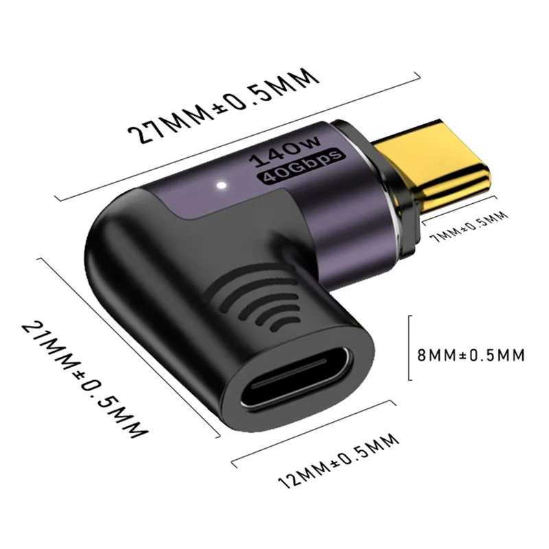 Адаптер Type-C Преобразователь быстрой зарядки 140 Вт поддерживает высокоскоростную передачу 40 Гбит/с, видеоадаптер HD 8K, 60 Гц